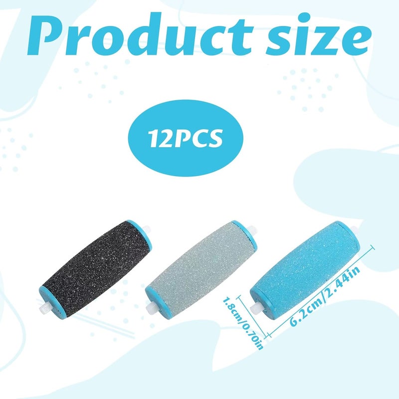 Eophmi for Scholl Pedi Replacement Rollers,12PCS for Scholl Foot File Replacement Rollers,Foot File Replacements Pads Compatible with Scholls Express Pedi Feet Files - Image 2