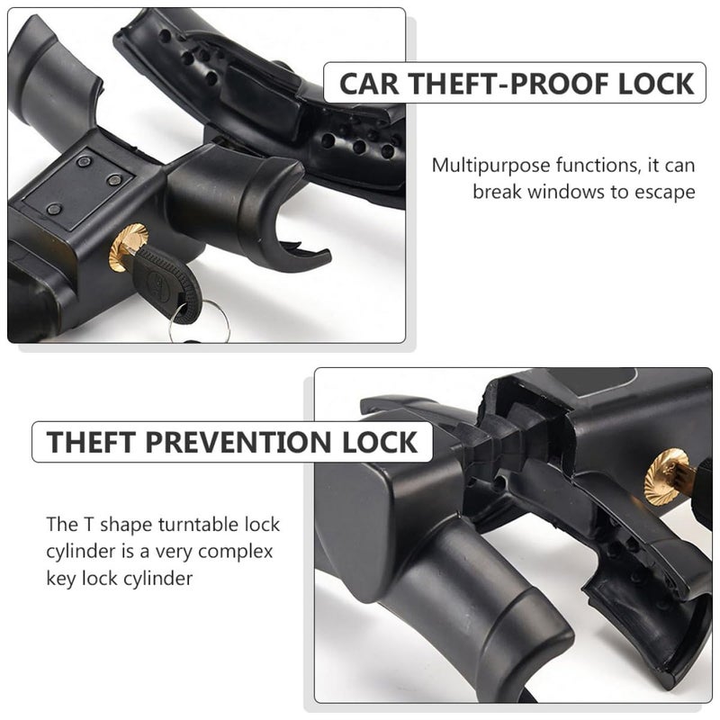 T Shaped Car Steering Wheel Lock Anti Theft Device for Sedan and Van Black Security Lock - Image 4
