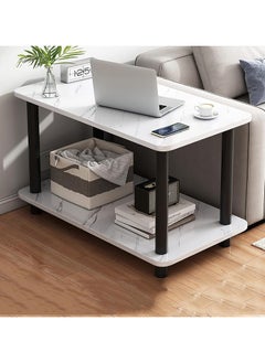 Jorunb Coffee table,Tea Table,End Table 60x30x53cm,Wood Sofa Table,Modern Minimalist Bedside Table with Storage Shelf,Rounded Corners,Coffee Table for Small Space,Bedroom, Living Room,Balcony (White)  - Image 1