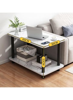 Jorunb Coffee table,Tea Table,End Table 60x30x53cm,Wood Sofa Table,Modern Minimalist Bedside Table with Storage Shelf,Rounded Corners,Coffee Table for Small Space,Bedroom, Living Room,Balcony (White)  - Image 2