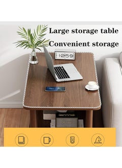 Jorunb Coffee table,Tea Table,End Table 60x30x53cm,Wood Sofa Table,Modern Minimalist Bedside Table with Storage Shelf,Rounded Corners,Coffee Table for Small Space,Bedroom, Living Room,Balcony (White)  - Image 5