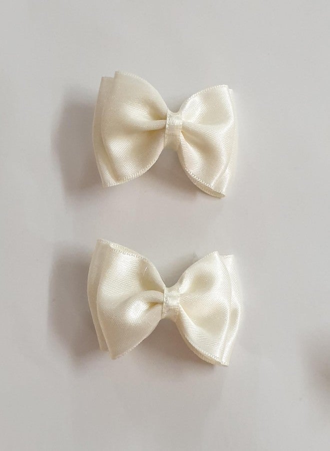 Belleza Crafting with Creativity ColorOffWhite Hair Accessories Set-4/ Bow Hairclip and Bow Ponytail Band/Combo Set for Girls Pattern1A (ColorDhumil)(Pack of 1) - Image 3