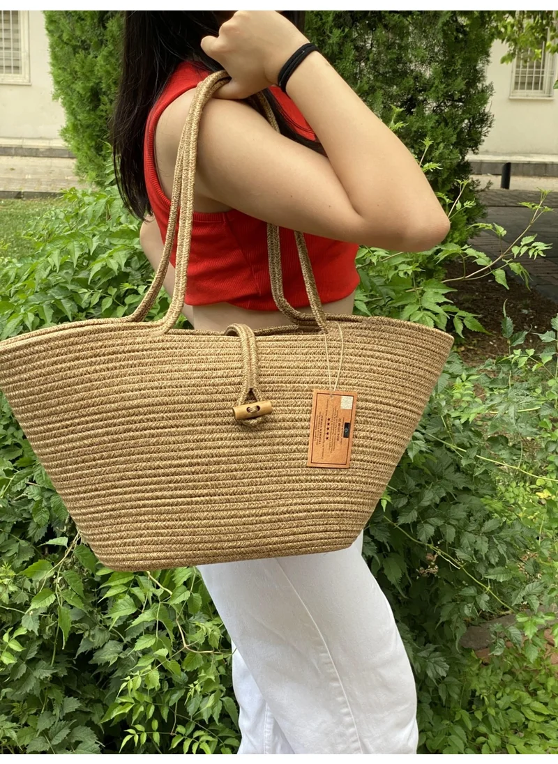 BDZ Deri Jute Straw Look Handbag Beach Bag Shoulder Bag