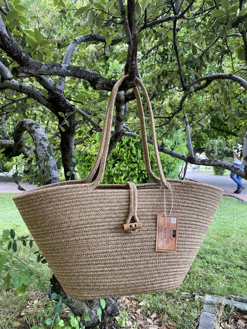 بدز ديري Jute Straw Look Handbag Beach Bag Shoulder Bag