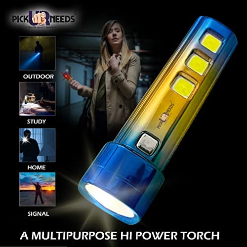 Pick Ur Needs 5 in 1 Bright LED 25W Torch Light Home Emergency Lamp Flashlight Built-in Battery USB Rechargeable - Image 4