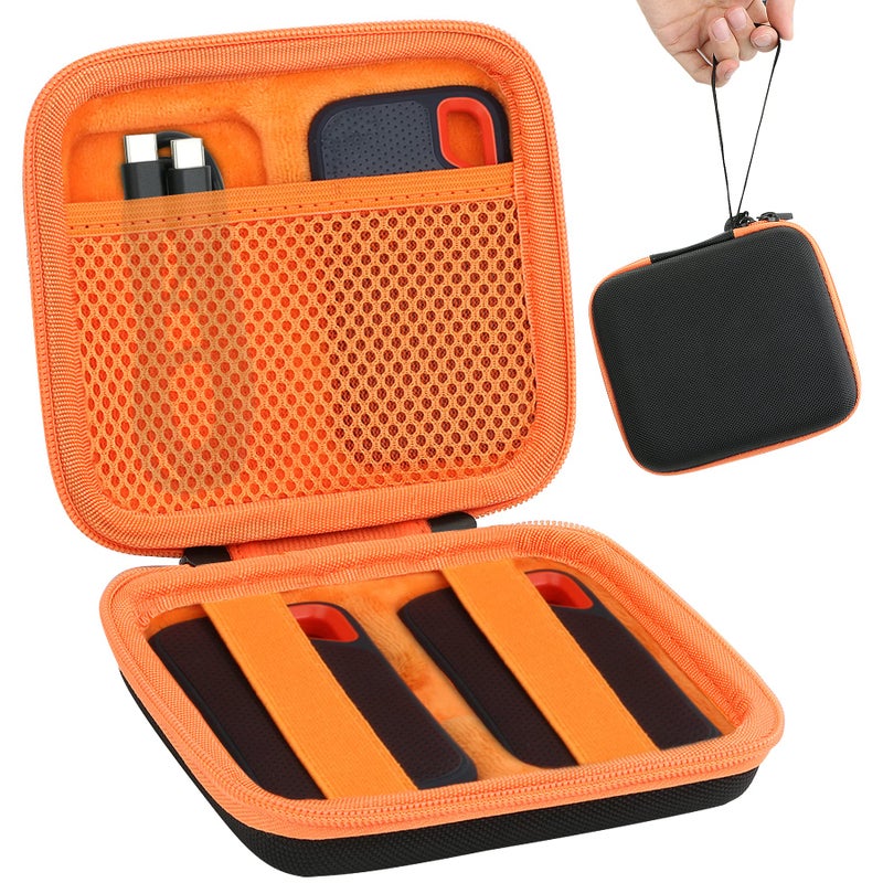 Aenllosi Aenllosi Hard Travel Case Replacement for SanDisk 250/500GB/1TB Extreme Portable External SSD SDSSDE60(Black&Orange,Only Case) - Image 1