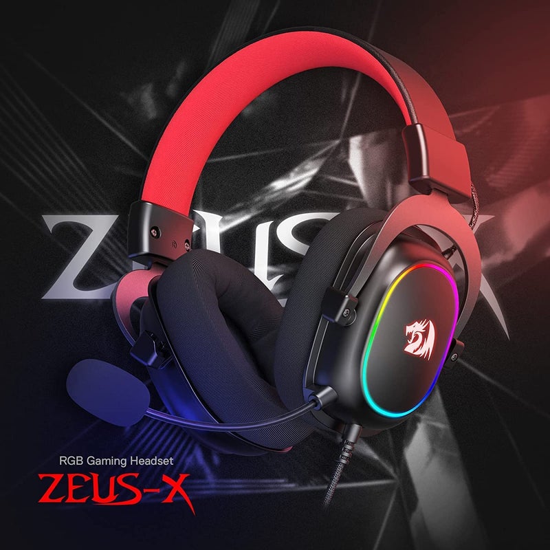 REDRAGON Redragon H510 Zeus-X RGB Wired Gaming Headset - 7.1 Surround Sound - 53MM Audio Drivers in Memory Foam Ear Pads w/Durable Fabric Cover- Multi Platforms Headphone - USB Powered for PC/PS4/NS  - Image 2