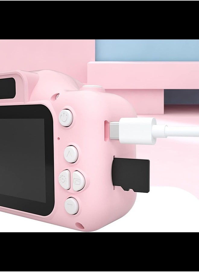 Generic Kids Camera with Silicone Case, Video Camera for Children with Fun Games, Kids Digital Camera with Special Effects, Rechargeable Battery, Ideal for Boys and Girls (Pink Cow 8G)  - Image 2