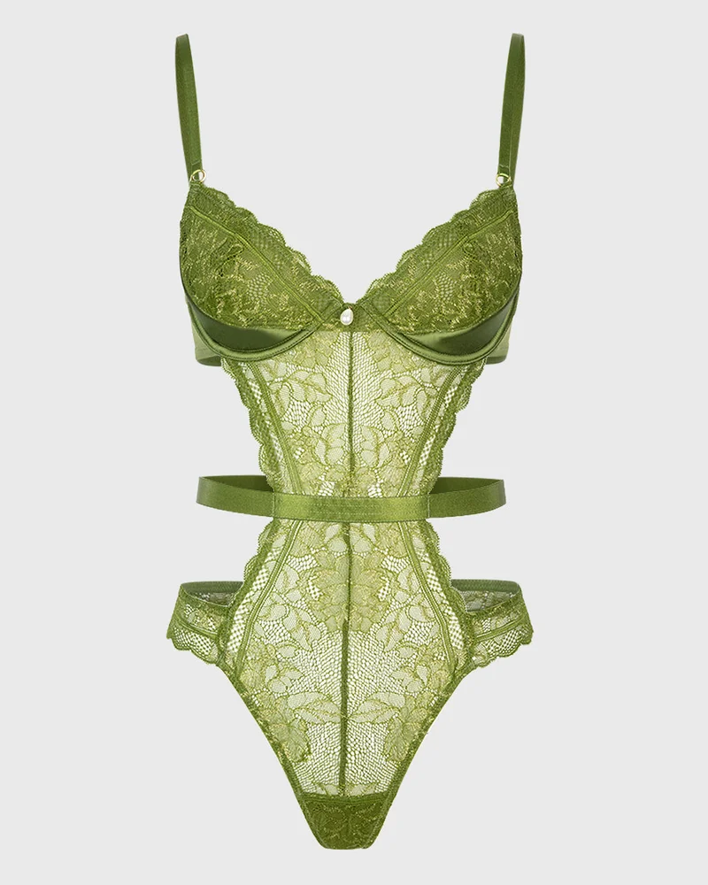 Isla & Evie Isla & Evie Cardamom Seed Lace Bodysuit