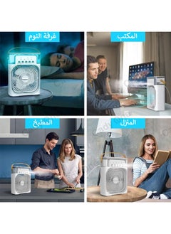 كادي ون مروحة رذاذ  تبريد هواء صغيرة مزودة بخزان ماء سعة 500 مل و 3 أوضاع رياح و 3 أوضاع رش و 7 ألوان  قابلة للشحن يو اس بي  - Image 5