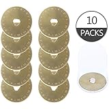 AUTOTOOLHOME AUTOTOOLHOME 10 Pack Titanium Coated 45mm Replacement Rotary Cutter Blades for Cutter Patchwork Tool Sharp and Durable  - Image 1