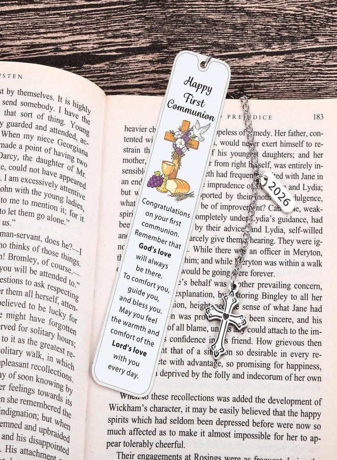Fleure Esme 2026 First Communion Bookmark Gift for Girls Boys Teens - Religious Gifts for Baptism Confirmation Christening - Christian Cross Bookmark with Year Tag - Faith Keepsake Gift for Women Men Book Lovers - Image 2
