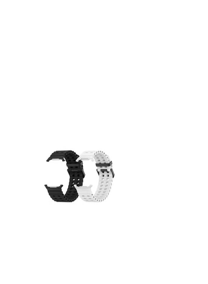 CATANES (for Samsung Galaxy Watch 7 Ultra) 2 Pack Silicone Band Soft Ocean Silicone Sport Strap Replacement Accessory  - Image 1