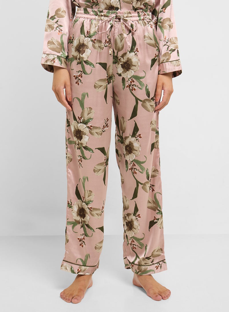 Ginger Satin Floral Print Shirt & Pyjama Set  - Image 4
