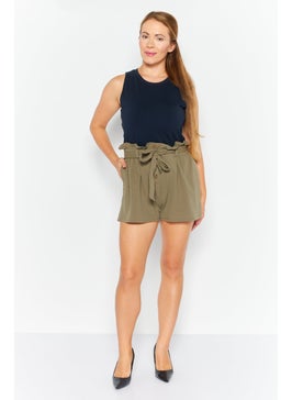 Bar III Women Textured Basic Shorts, Dusty Olive  - Image 4
