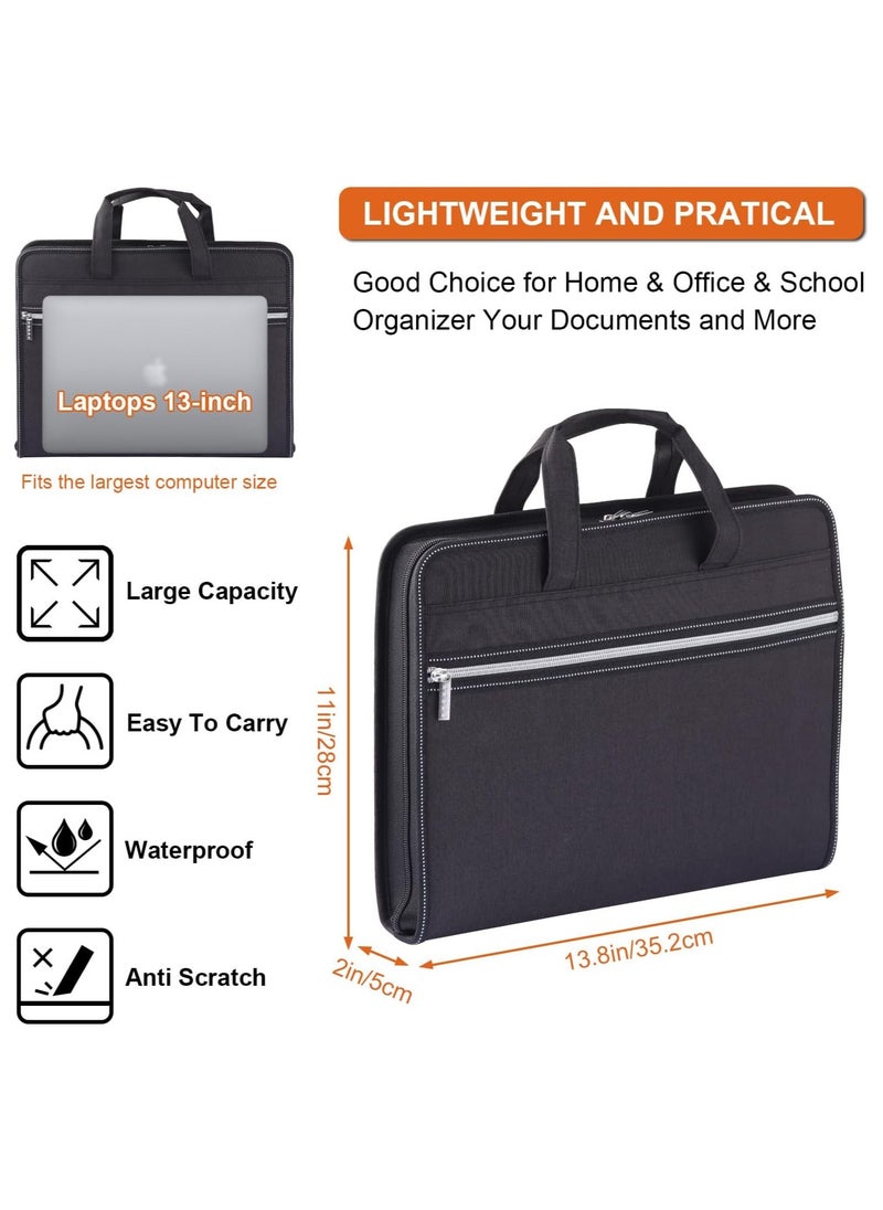 XiuWoo - Accordion File Organizer, 13 Pocket Important Document Organizer Expanding File Folder with Zipper & Labels Multi-Pockets Paper Organizer Folder for Letter, A4, Receipts Securely Organize Documents - Image 1