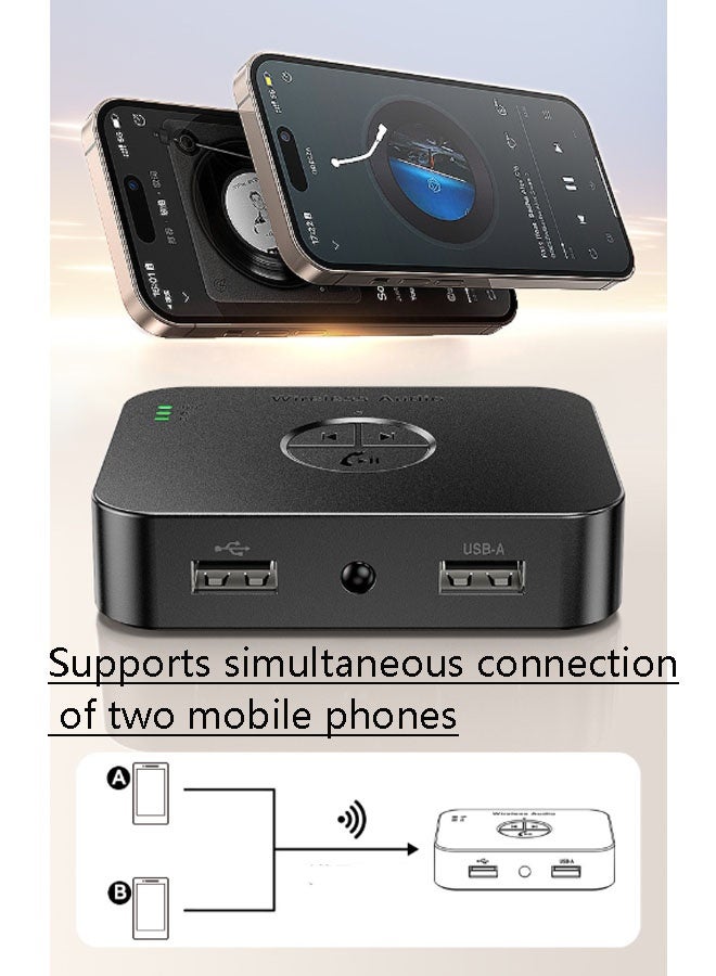 نيوترل محول Bluetooth M2D، جهاز استقبال + إرسال صوت لاسلكي، مناسب للاستخدام المنزلي/الخارجي/المرآب/التثبيت على السقف/أنظمة السينما المنزلية ذات السماعات النشطة (أسود) - Image 4