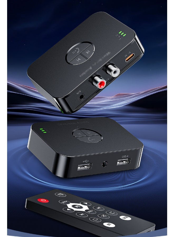 نيوترل محول Bluetooth M2D، جهاز استقبال + إرسال صوت لاسلكي، مناسب للاستخدام المنزلي/الخارجي/المرآب/التثبيت على السقف/أنظمة السينما المنزلية ذات السماعات النشطة (أسود) - Image 1