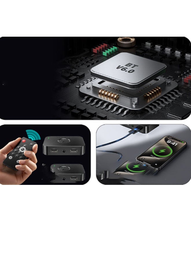 نيوترل محول Bluetooth M2D، جهاز استقبال + إرسال صوت لاسلكي، مناسب للاستخدام المنزلي/الخارجي/المرآب/التثبيت على السقف/أنظمة السينما المنزلية ذات السماعات النشطة (أسود) - Image 2