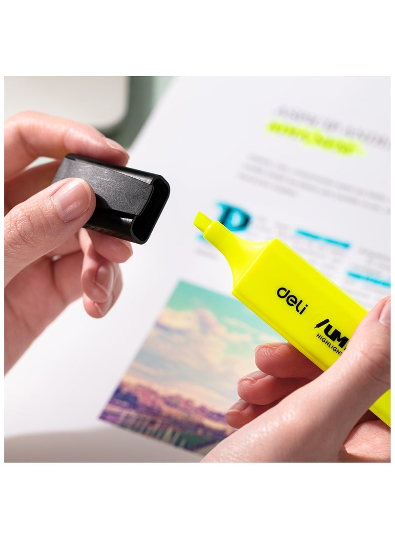 Deli EU366-MT Highlighter - 6PCS - ASST. - Chisel Tip (1鈥?mm) - ideal for note marking, painting, and highlighting - Image 5