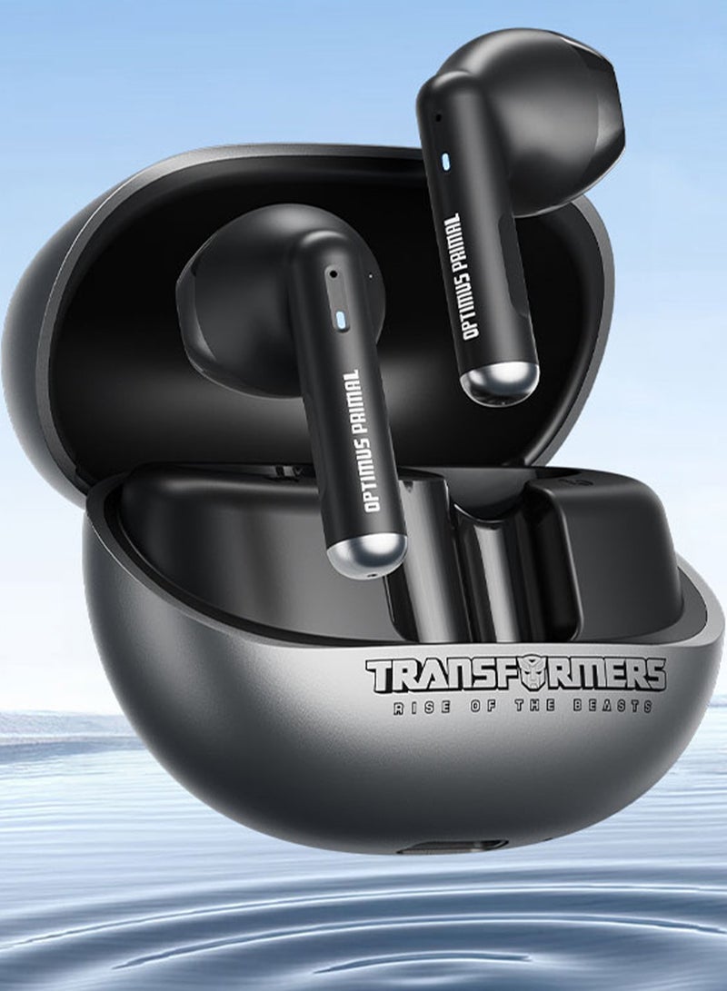 TRANSFORMERS TF-T28 Wireless Bluetooth Earphones, Noise Isolation, Fast Charging, 25H Battery, 30mAh Earbuds, For Gaming Calls and Music - Grey - Image 2
