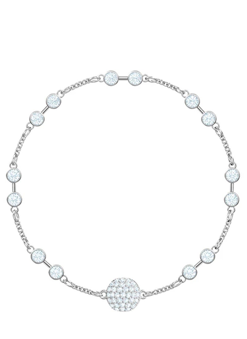 Chomel - Rhodium Plated Crystal Studded Bracelet - Image 1