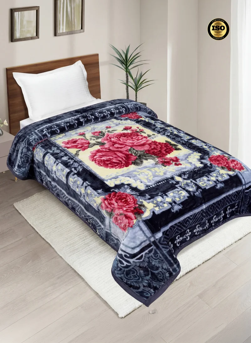 PARRY LIFE Parry Life 2-Ply Raschel Blanket – Ultra Soft Polyester Single Bed Blanket 160×220 cm, Heavy & Warm