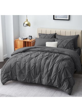 CozyLux King Size Comforter Set - 7 Pieces Comforters King Dark Gray  Pintuck Bed in A Bag Grey Pinch Pleat Bedding Sets with All Season Comforter  Flat Sheet  Fitted Sheet and Pillowcases & Shams - pzsku/ZD35CCC21CE5F518483CBZ/45/1749650597/0eaa2f6d-6119-41cf-8b03-e93a4affb3e7