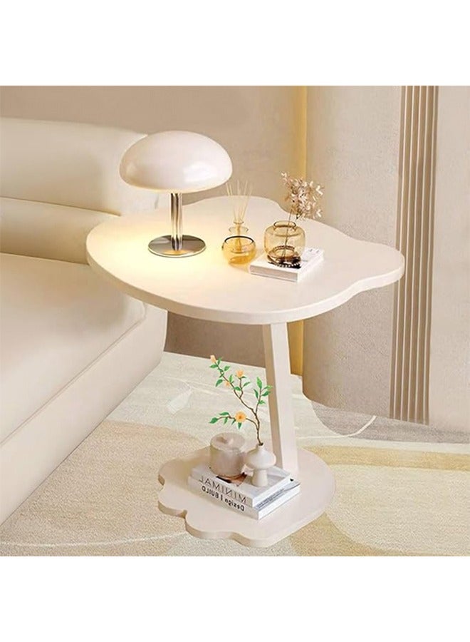 كيكي طاولة صغيرة حديثة الشكل بتصميم بيضاوي ضيق وهيكل مستقر مثالي لغرفة النوم بجانب الأريكة والمكتب المنزلي وطاولة القهوة - Image 1