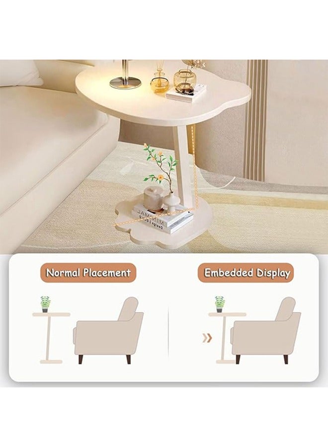 كيكي طاولة صغيرة حديثة الشكل بتصميم بيضاوي ضيق وهيكل مستقر مثالي لغرفة النوم بجانب الأريكة والمكتب المنزلي وطاولة القهوة - Image 3