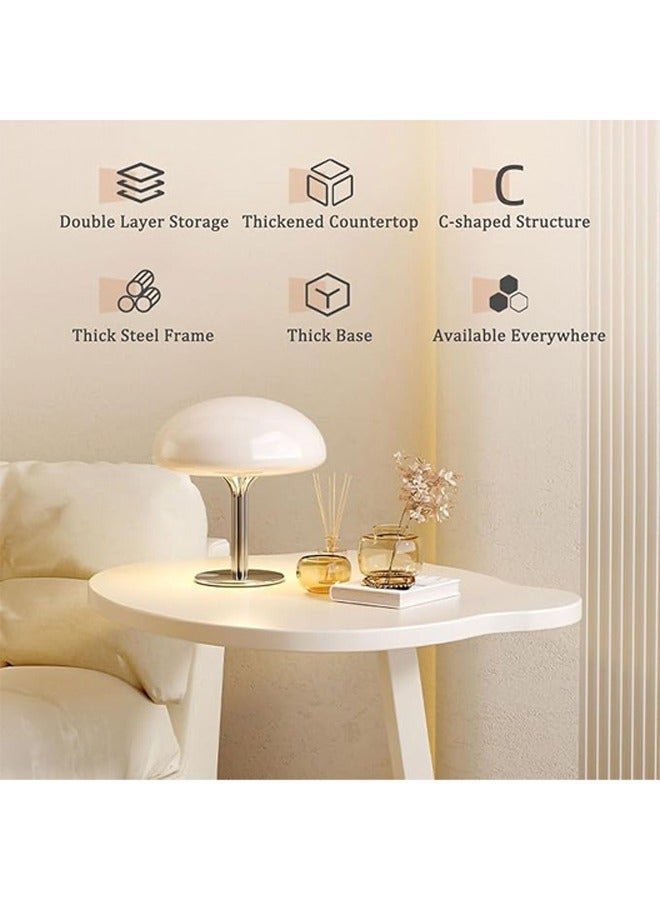 كيكي طاولة صغيرة حديثة الشكل بتصميم بيضاوي ضيق وهيكل مستقر مثالي لغرفة النوم بجانب الأريكة والمكتب المنزلي وطاولة القهوة - Image 4