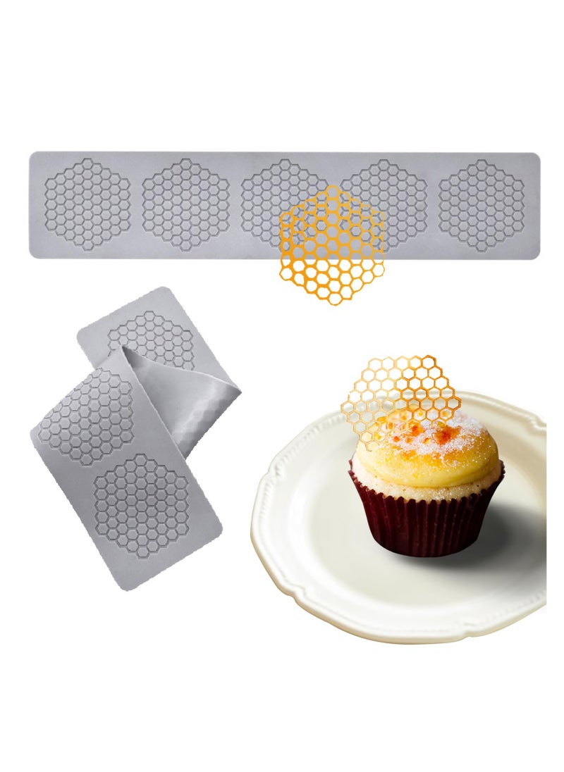 Excefore - Honeycomb Molds Silicone, 2 PCS Fondant Molds with Hollow 3D Beehive Candy Lace Silicone Molds for Baking, Polymer Clay, Sugar Craft Dessert Cupcake Cake Decorating - Image 1