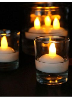 Alissa 24 Pieces Led Candles Light Battery-powered Flame Less Romantic Party Led Tea Light Outdoor Indoor Decorative Led Lantern Warm Lights (Yellow Light)  - Image 5