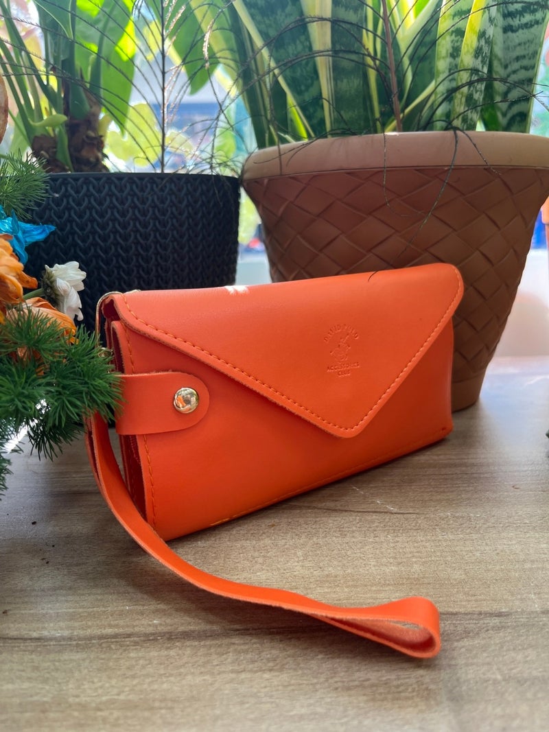 Gabiess Orange Color Zippered Multi-Compartment Women's Wallet Accessory  - Image 2