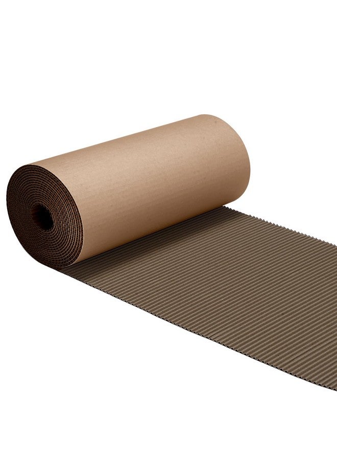 Geyoga Single Face Corrugated Cardboard Roll B Flute Shipping Corrugated Roll Paper Corrugated Wrap For Packing Storage Shipping Diy (Brown12 X 197 Inch) - Image 1