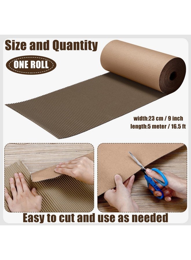 Geyoga Single Face Corrugated Cardboard Roll B Flute Shipping Corrugated Roll Paper Corrugated Wrap For Packing Storage Shipping Diy (Brown12 X 197 Inch) - Image 2