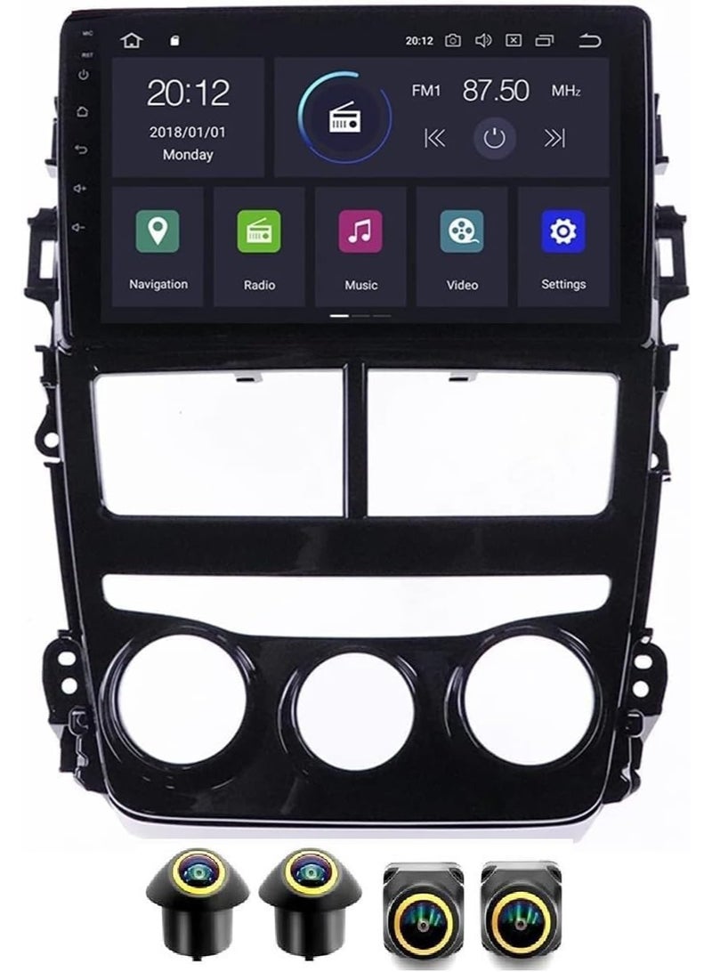 SHEZA STAR Android Car Stereo for Toyota Yaris 2018-2020 4GB RAM 64GB ROM Support Carplay, M-Link Wi-Fi BT, Radio GPS, 9 Inch IPS.QLED, Screen with 360D Camera Included - Image 1