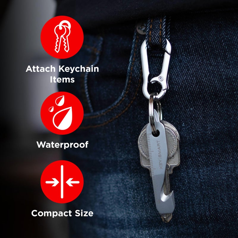KEY SMART Carabiner Clip For Keys - Quick Release Mini Carabiner For Keys - Never Lose Your Keys- Stay Organized With A Carabiner Keychain For Your Belt, Bag or Purse - Image 2