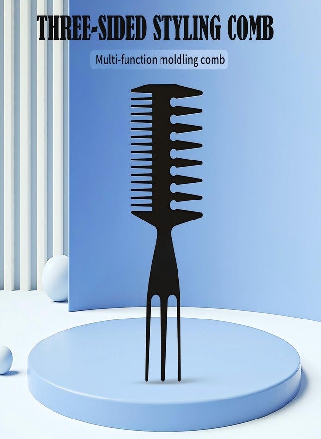Gowwim 2 Pack Styling Comb Slicked-back Combs 3 in 1 Fish Tail Bone Shape Hair Wide for Salon Barbers - Image 2