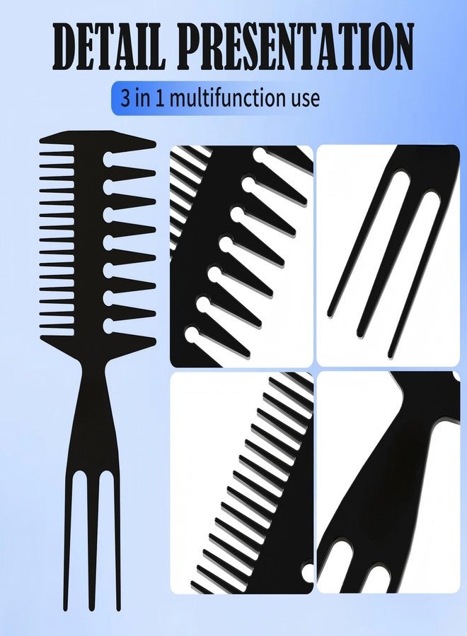 Gowwim 2 Pack Styling Comb Slicked-back Combs 3 in 1 Fish Tail Bone Shape Hair Wide for Salon Barbers - Image 4