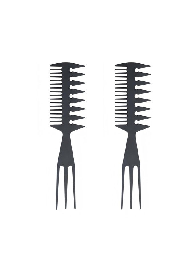 Gowwim 2 Pack Styling Comb Slicked-back Combs 3 in 1 Fish Tail Bone Shape Hair Wide for Salon Barbers - Image 1