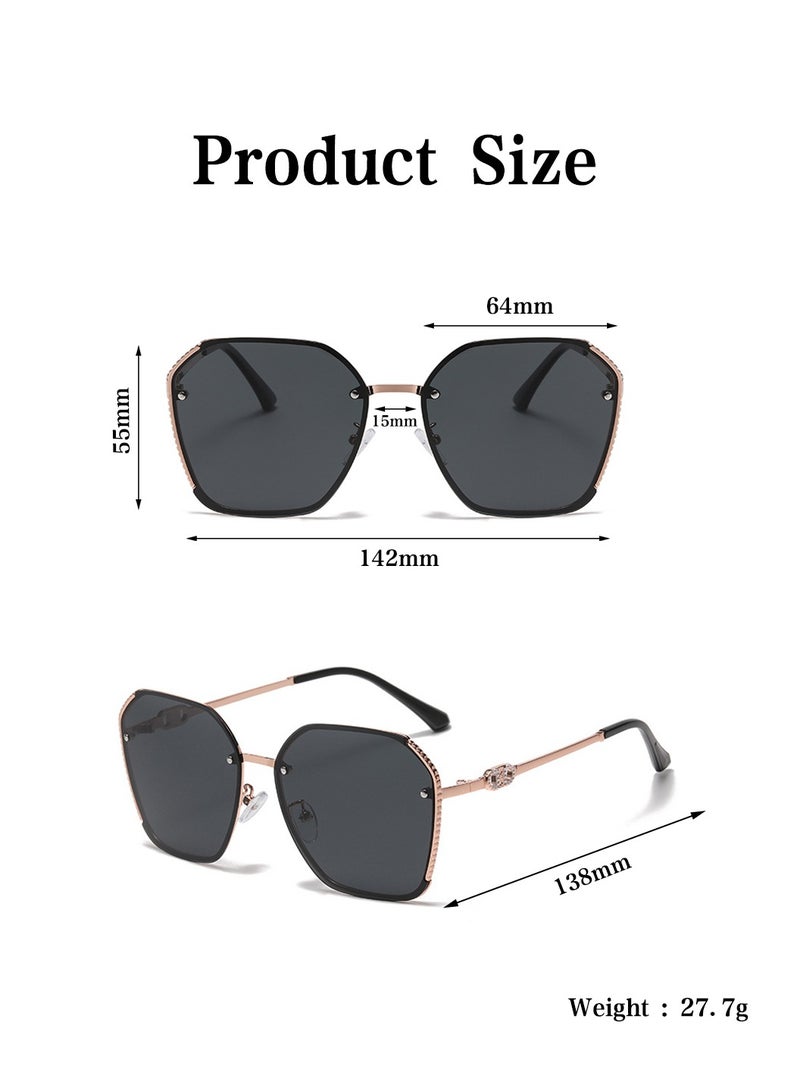 Moovant نظارات شمسية فاخرة وعصرية للنساء حماية UV400 إطار مربع متميز تعديل شكل الوجه مكياج مجاني نظارات شمسية للقيادة، في الهواء الطلق، السفر - Image 4