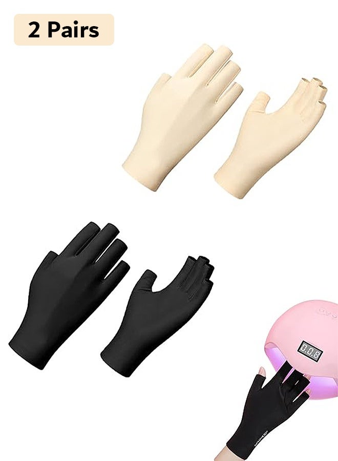 إم إكس إن 2 قفازات الأشعة فوق البنفسجية المزدوجة لمصابيح الأظافر الهلامية، قفازات مضادة للأشعة فوق البنفسجية غير قابلة لإعادة الاستخدام، حماية اليدين من أضرار الأشعة فوق البنفسجية - Image 1