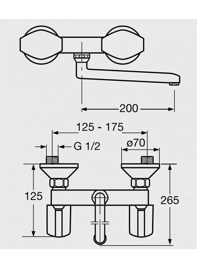 Ideal Standard Kenora Plus Kitchen Wall Mount Mixer With Handles Chrome Ideal Standard  - Image 3