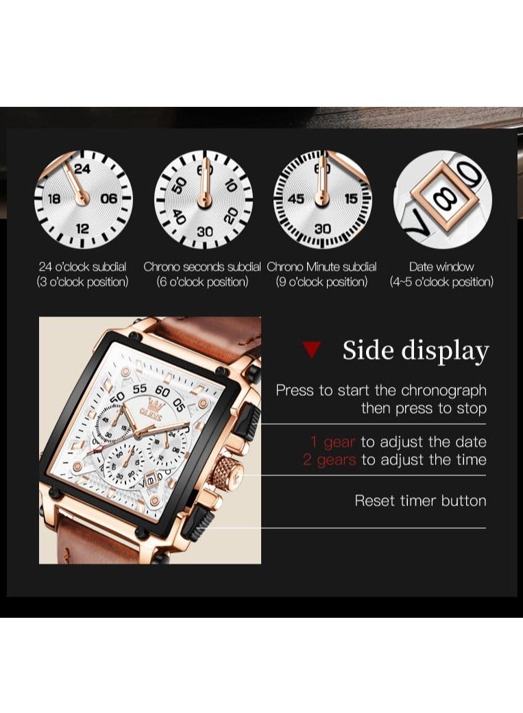 OLEVS Men's Fashion Stainless Steel Chronograph Waterproof Men's Watch 9919 - Image 5