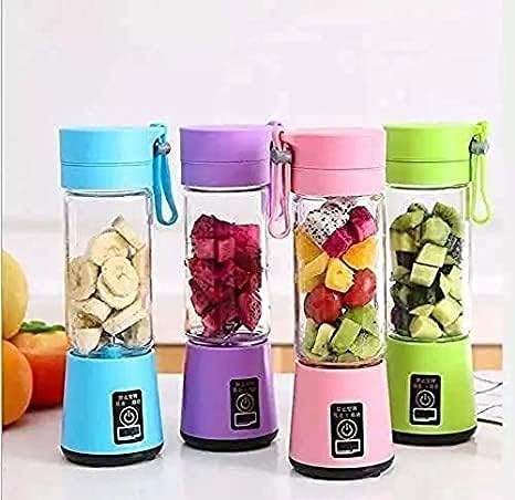 Rensom ECommerce 2USB Portable Rechargeable Electric USB 6 Blades Juice Cup Maker Juicer Bottle Blender Grinder Fruit Mixer Bottle for Home and Travel 380 ml Multi color - Image 2
