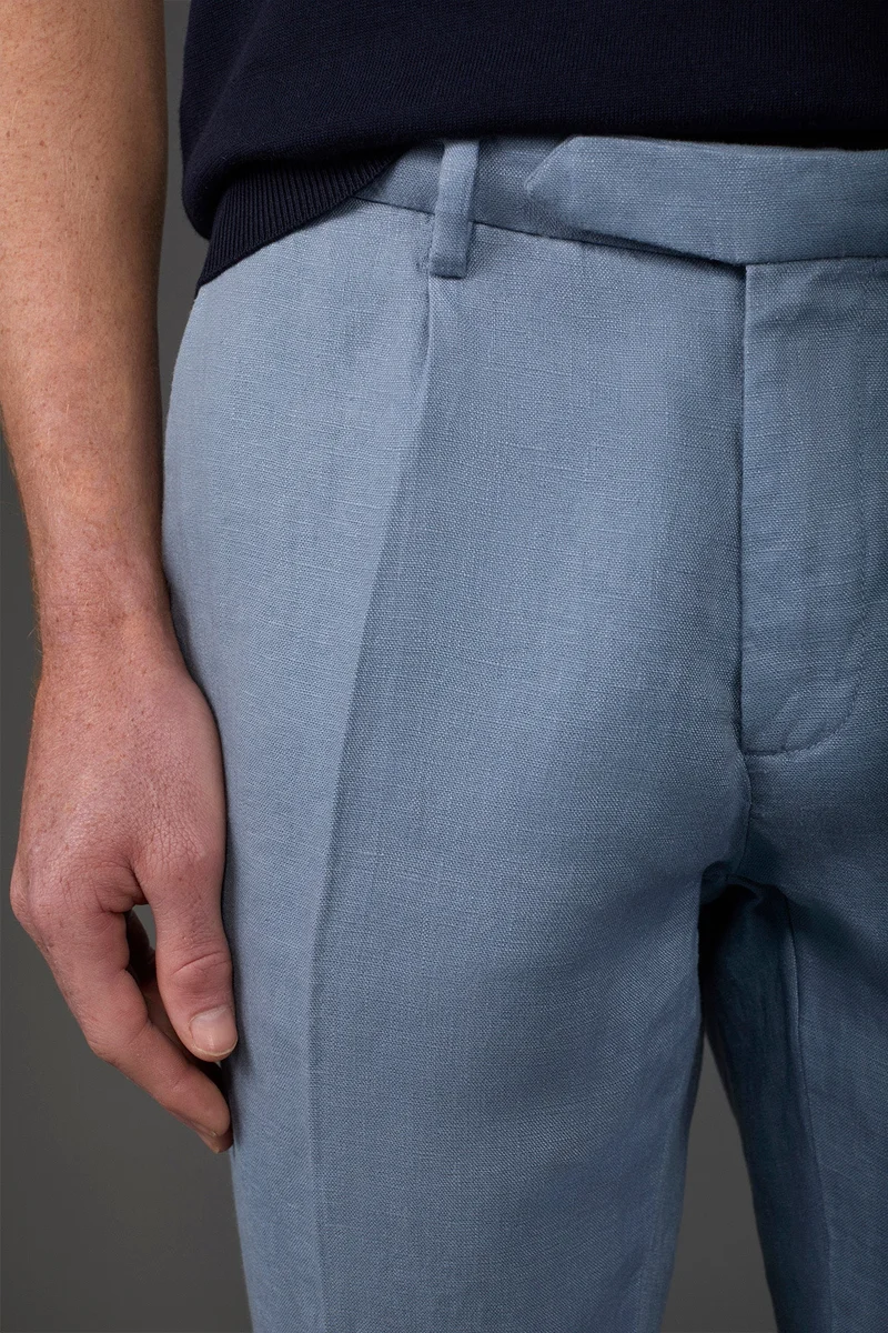 Doppelganger Blue Men's trousers with two small pleats and concealed button - Cerulean for Men | Best Price UAE