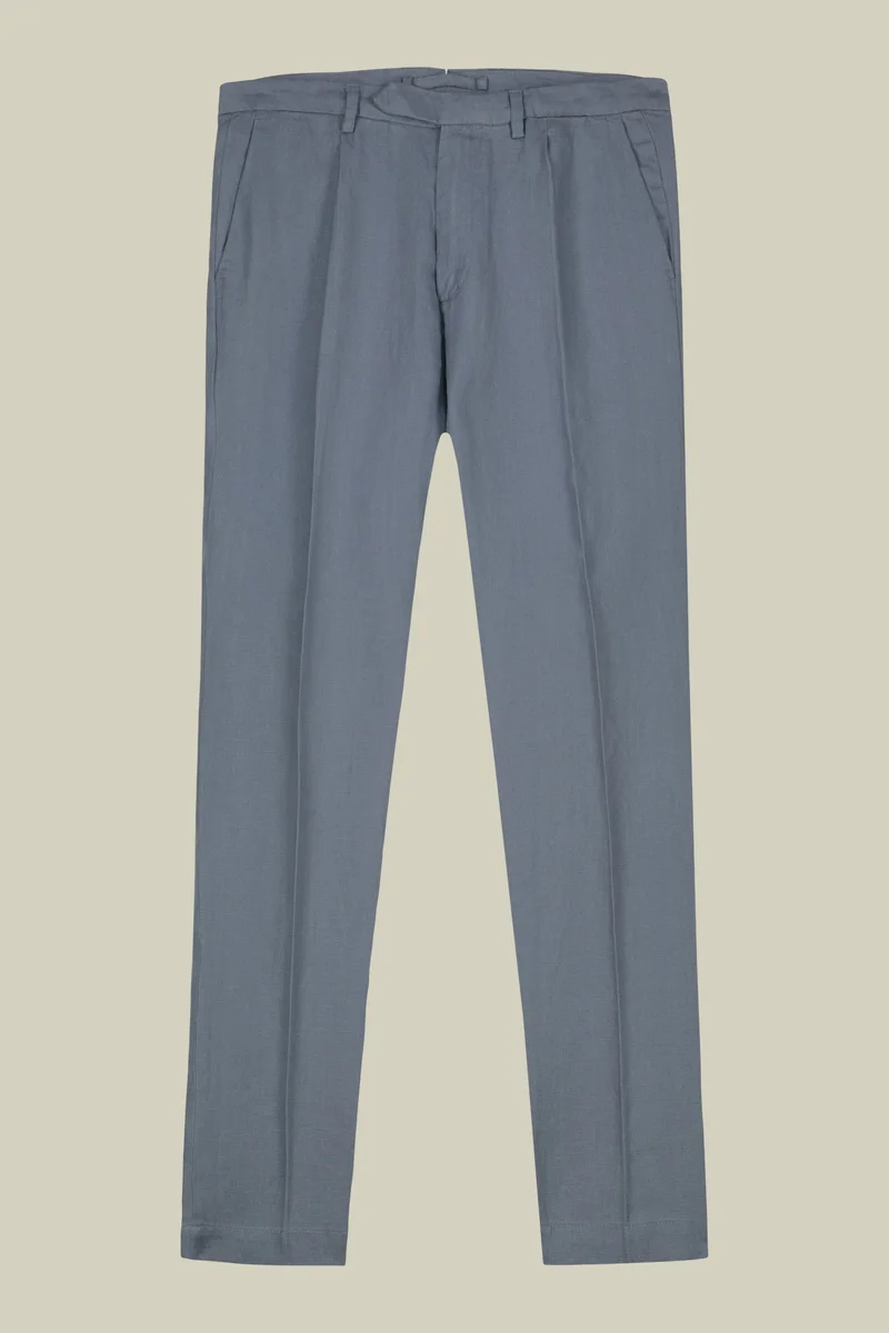 Doppelganger Blue Men's trousers with two small pleats and concealed button - Cerulean for Men | Best Price UAE