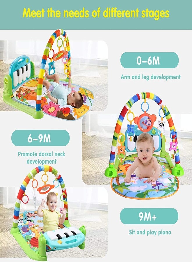 YUJASV Baby Play Mat Gym & Fitness Rack with Hanging Rattles Lights & Musical Keyboard Mat Piano for 0 to 36 Month Age Infants and Toddlers - Image 5