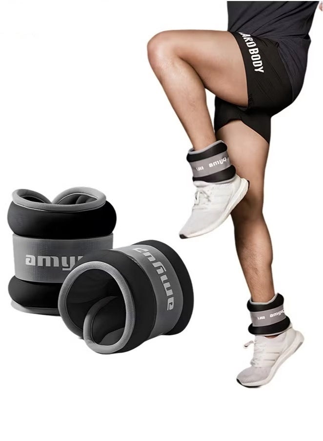 Amyup مجموعة أوزان قابلة للتعديل للكاحل والمعصم - زوج بوزن 2.2 رطل لتدريب الساق/الذراع، واليوغا، واللياقة البدنية - حزام من النيوبرين مع إغلاق آمن - Image 1